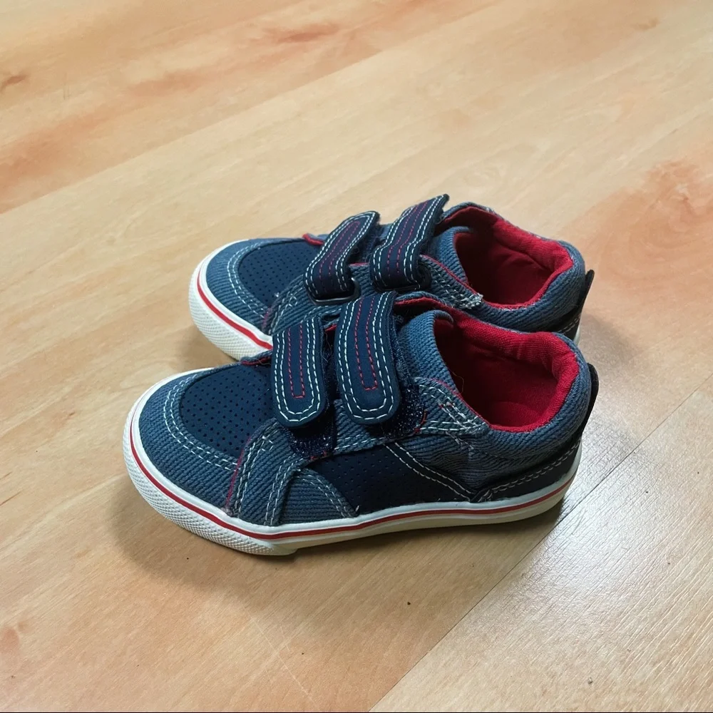 Roebuck & Co. Blue Double Hook & Loop Charlie Sneaker Toddler Boys Size 6
